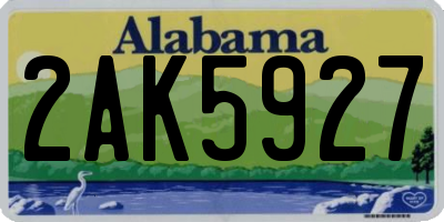 AL license plate 2AK5927