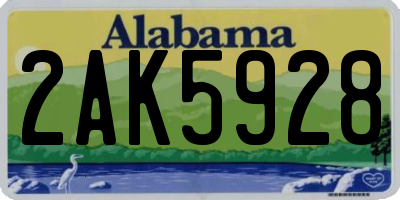 AL license plate 2AK5928