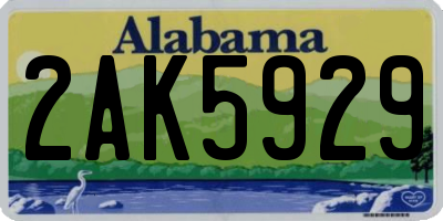 AL license plate 2AK5929