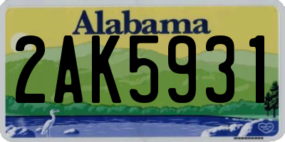 AL license plate 2AK5931