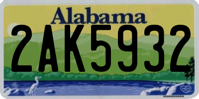AL license plate 2AK5932