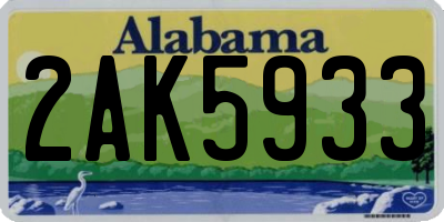 AL license plate 2AK5933