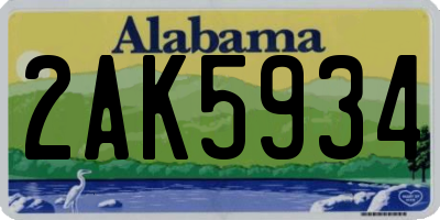 AL license plate 2AK5934