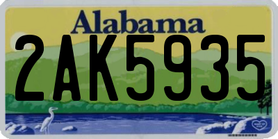 AL license plate 2AK5935