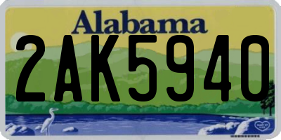 AL license plate 2AK5940
