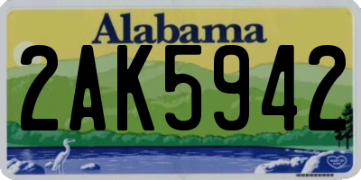 AL license plate 2AK5942