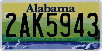 AL license plate 2AK5943