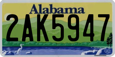 AL license plate 2AK5947