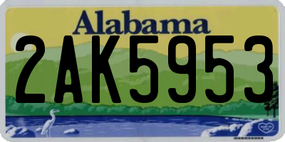 AL license plate 2AK5953