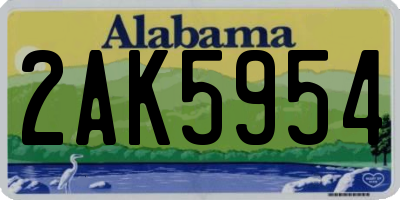 AL license plate 2AK5954