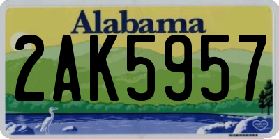 AL license plate 2AK5957