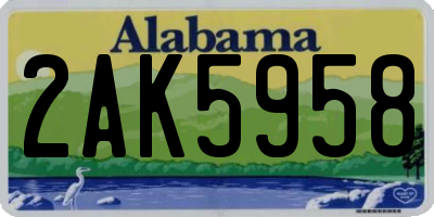 AL license plate 2AK5958