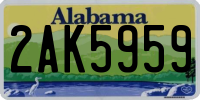 AL license plate 2AK5959