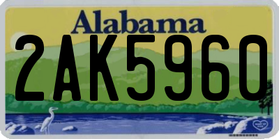 AL license plate 2AK5960
