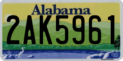 AL license plate 2AK5961