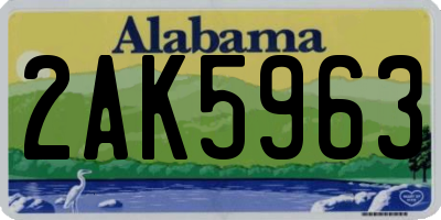 AL license plate 2AK5963