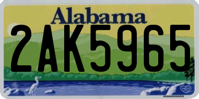 AL license plate 2AK5965