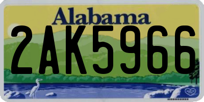 AL license plate 2AK5966