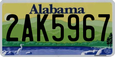 AL license plate 2AK5967