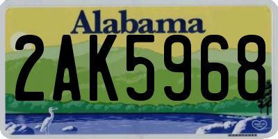 AL license plate 2AK5968