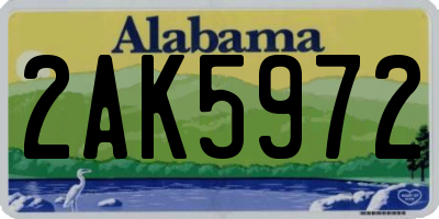 AL license plate 2AK5972