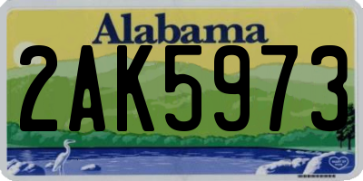 AL license plate 2AK5973