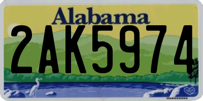 AL license plate 2AK5974