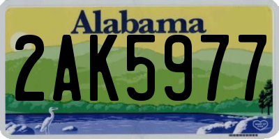 AL license plate 2AK5977