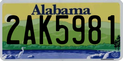 AL license plate 2AK5981