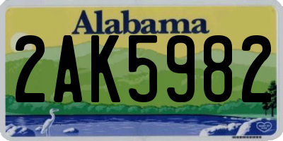 AL license plate 2AK5982