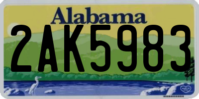 AL license plate 2AK5983