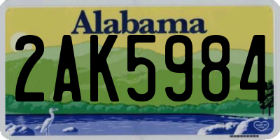 AL license plate 2AK5984