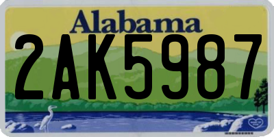 AL license plate 2AK5987