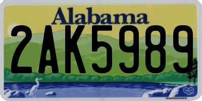 AL license plate 2AK5989
