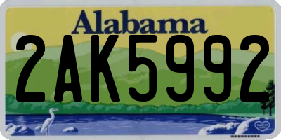AL license plate 2AK5992