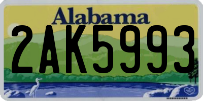 AL license plate 2AK5993