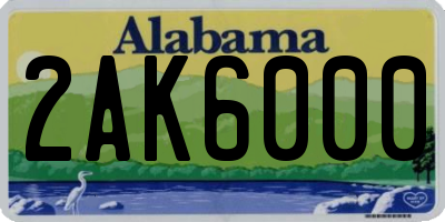 AL license plate 2AK6000