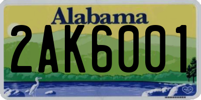AL license plate 2AK6001