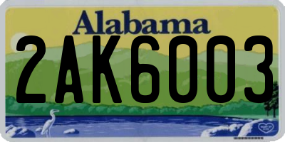 AL license plate 2AK6003