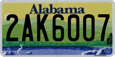 AL license plate 2AK6007