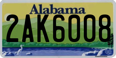 AL license plate 2AK6008