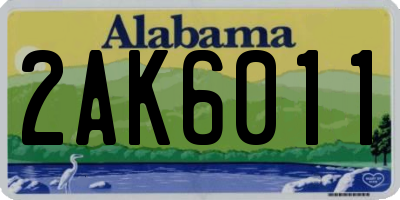AL license plate 2AK6011