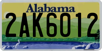 AL license plate 2AK6012