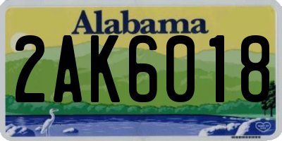 AL license plate 2AK6018