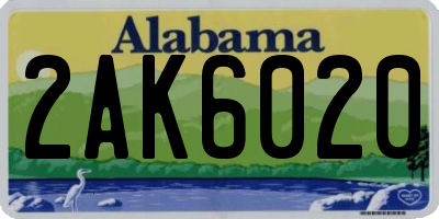AL license plate 2AK6020