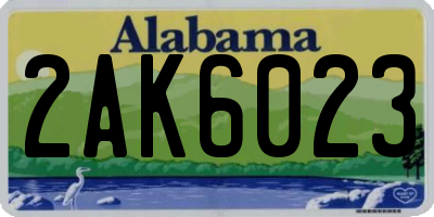AL license plate 2AK6023