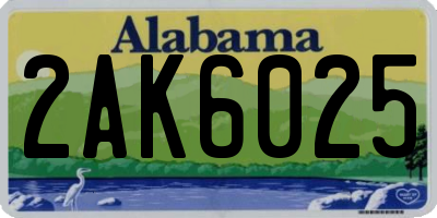 AL license plate 2AK6025