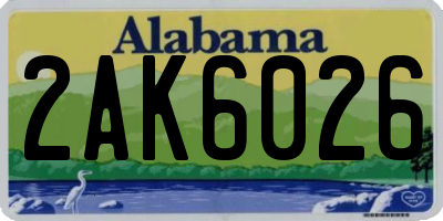 AL license plate 2AK6026