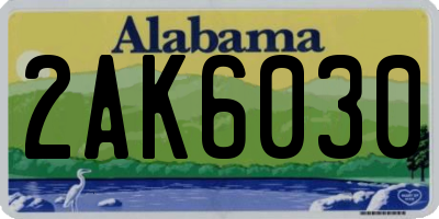 AL license plate 2AK6030