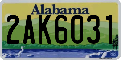 AL license plate 2AK6031